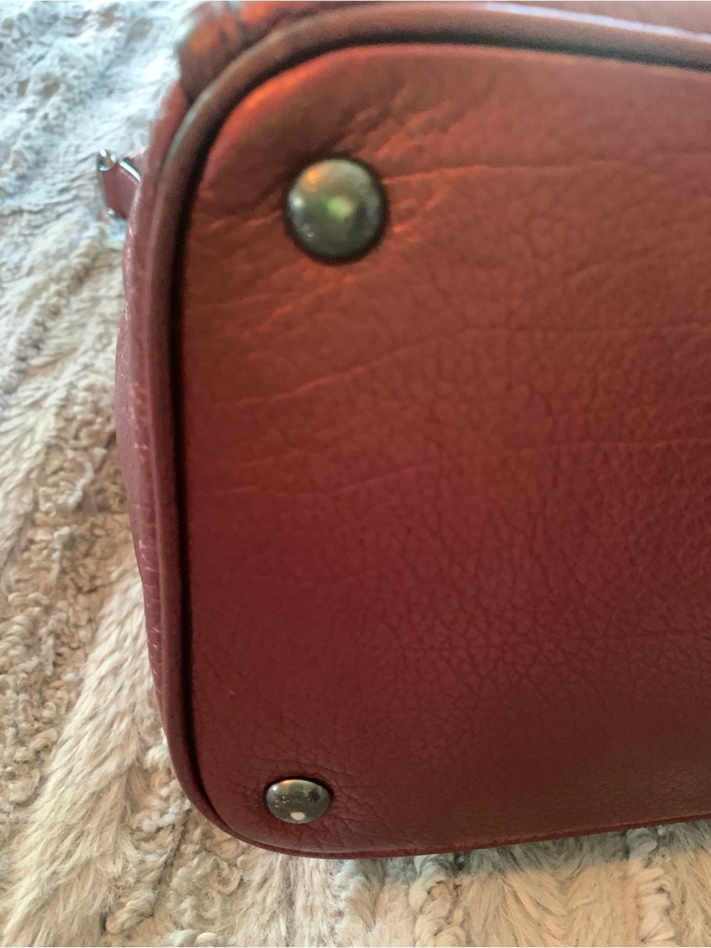 Coach Mickie Leather Grain Satchel Metallic Cherry, Excellent Condition - Picture 6 of 9